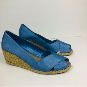 LAUREN Ralph‎ Lauren Cecilia Espadrille Wedge Sandal Shoe Light blue 9B